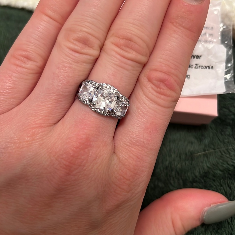 Diamond CZ on Hematite Plating- our moment forever 7